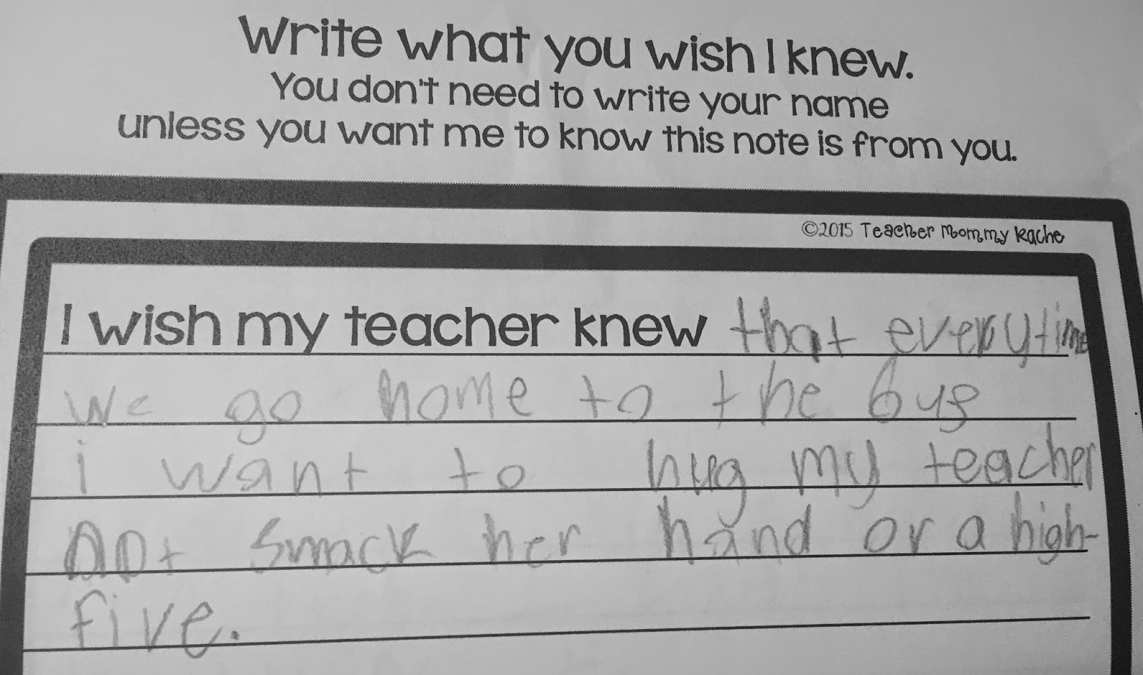 I Wish My Teacher Knew... - School and the City