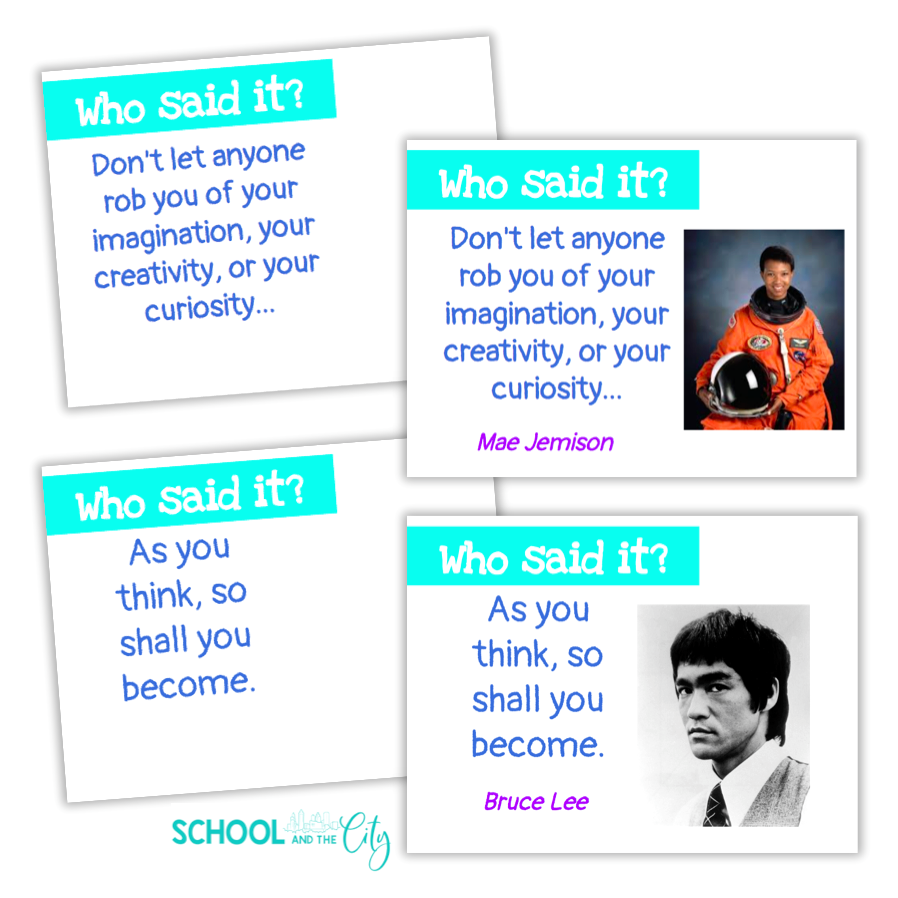 Ideas for virtual class meeting during distance learning - Who Said It? quote guessing game