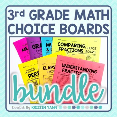 3rd Grade Math Choice Boards Bundle - Editable! - School and the City