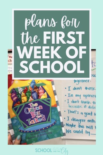 The First Week of 3rd Grade: Day by Day Plans - School and the City