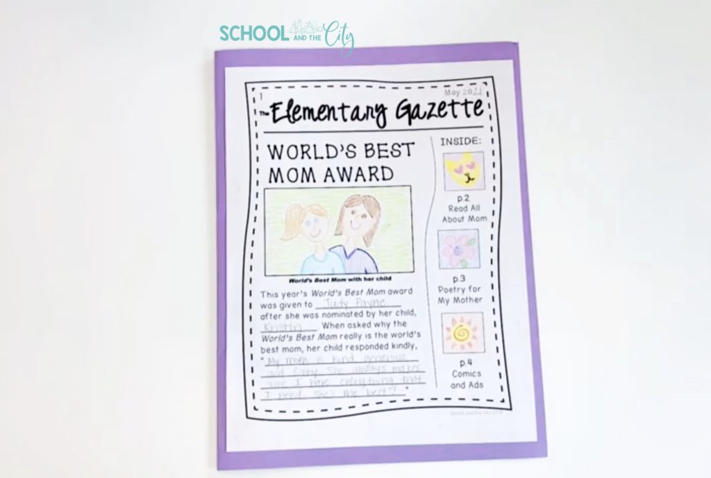 Mother's Day Newspaper Writing Project