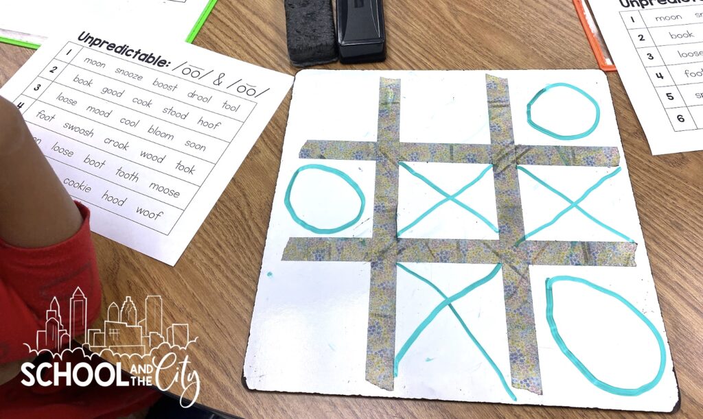 gamify phonics for fluency and decoding practice: tic-tac-toe