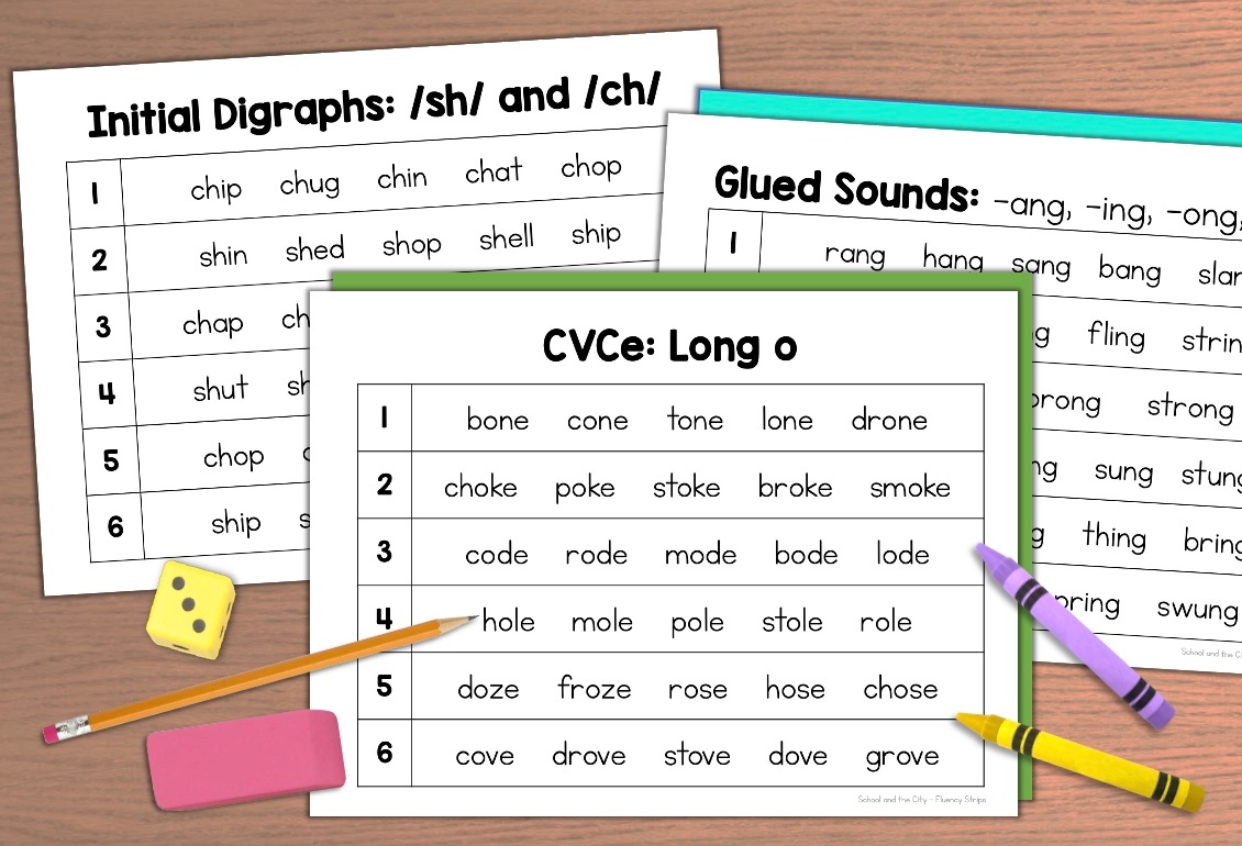 Phonics Fluency Games - School and the City