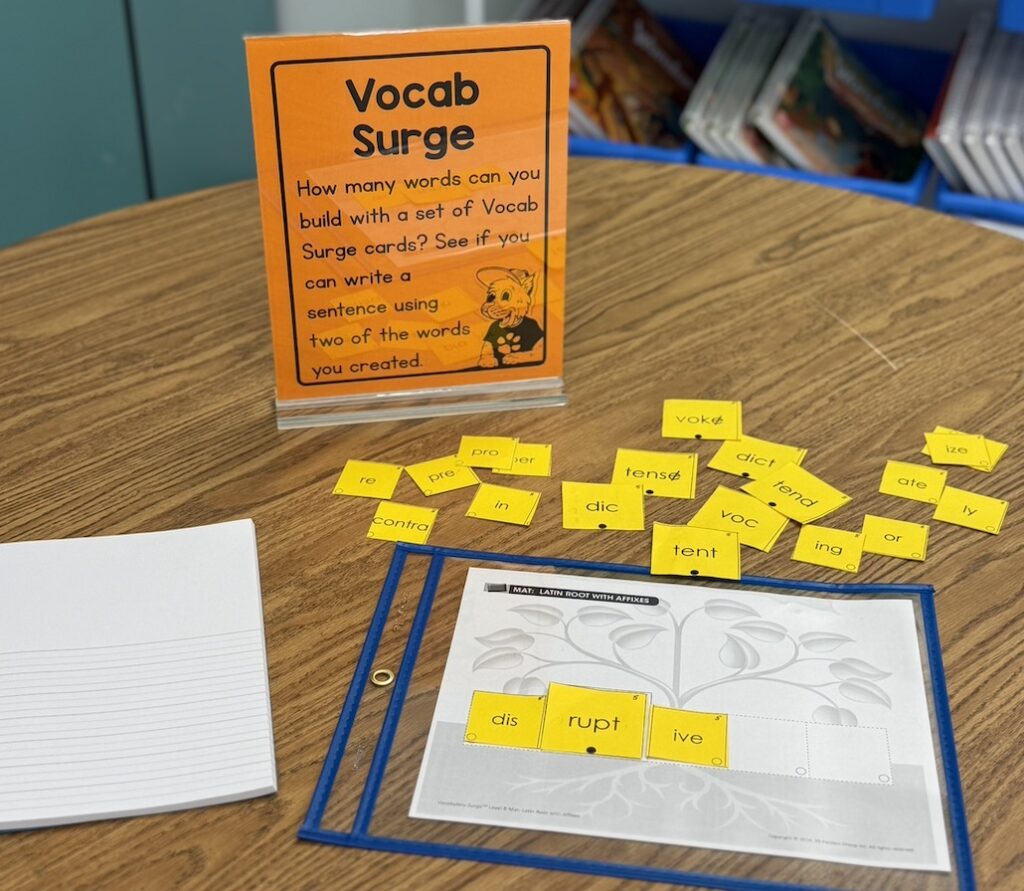 writing night activity: word building with morphology cards from vocabulary surge