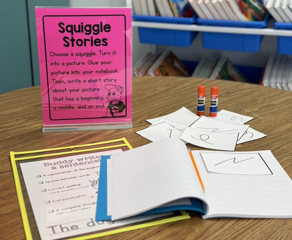 writing night activity: squiggle stories just for fun